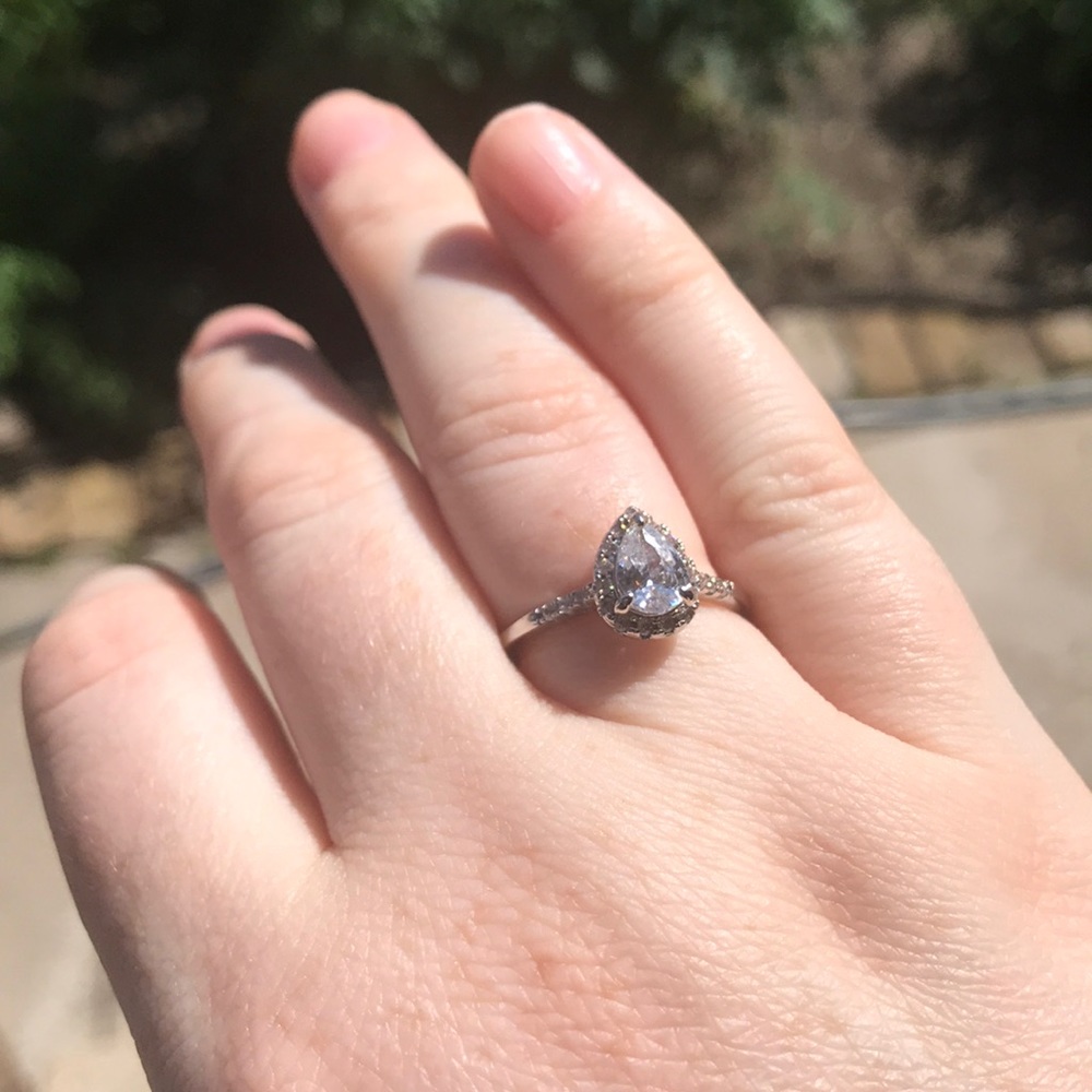 Faux diamond ring